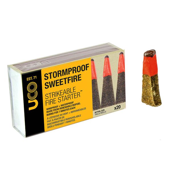 UCO Stormproof Sweetfire strikeable fire starter for emergency kits